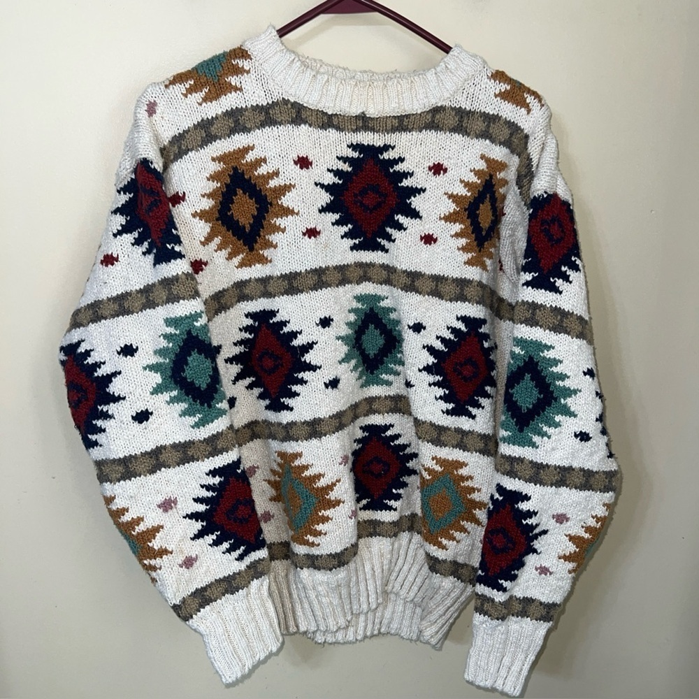 Vintage L.L. Bean Aztec Tribal print women's Sweater Medium